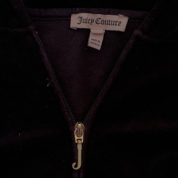 Juicy Couture Black suede Sweater Zip Up - Picture 3 of 4
